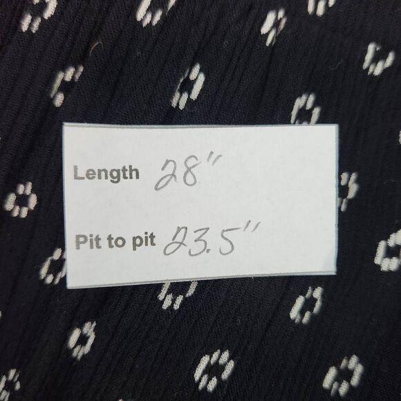 Old Navy Black Blouse with Flutter Sleeves Size XL Black and White Peasant Top - Picture 9 of 9